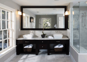 Large bathroom mirror